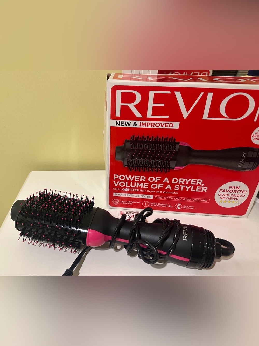 Revlon Hot Air Volumizing Brush in Pink and Black